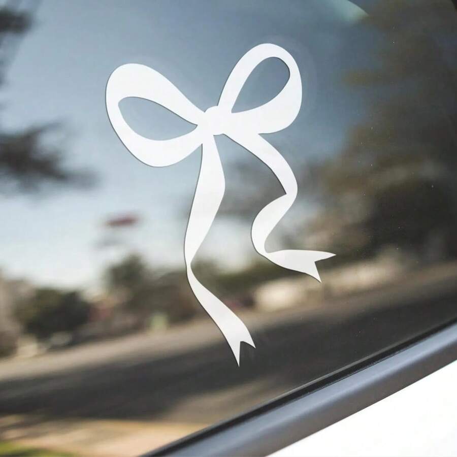 Car Accessories For Women - 1個入りボウカーデカール、車の装飾用ビニール製ガーリーボウノットステッカー、女性向けのかわいいカーアクセサリー