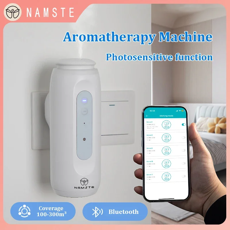 Car Fragrance Diffuser - NAMSTE ポータブルスマートディフューザー 100m³対応 Bluetooth接続 ソケット式 自動点灯機能付き