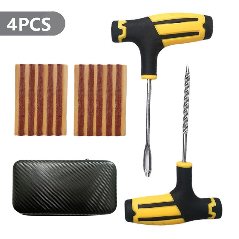 Car Emergency Tool Kit - 緊急用ヘビーデューティーカータイヤ修理キット、複数サイズ対応、チューブレスタイヤパンク修理プラグ、ガレージツール、自動車、バイク、オートバイ用