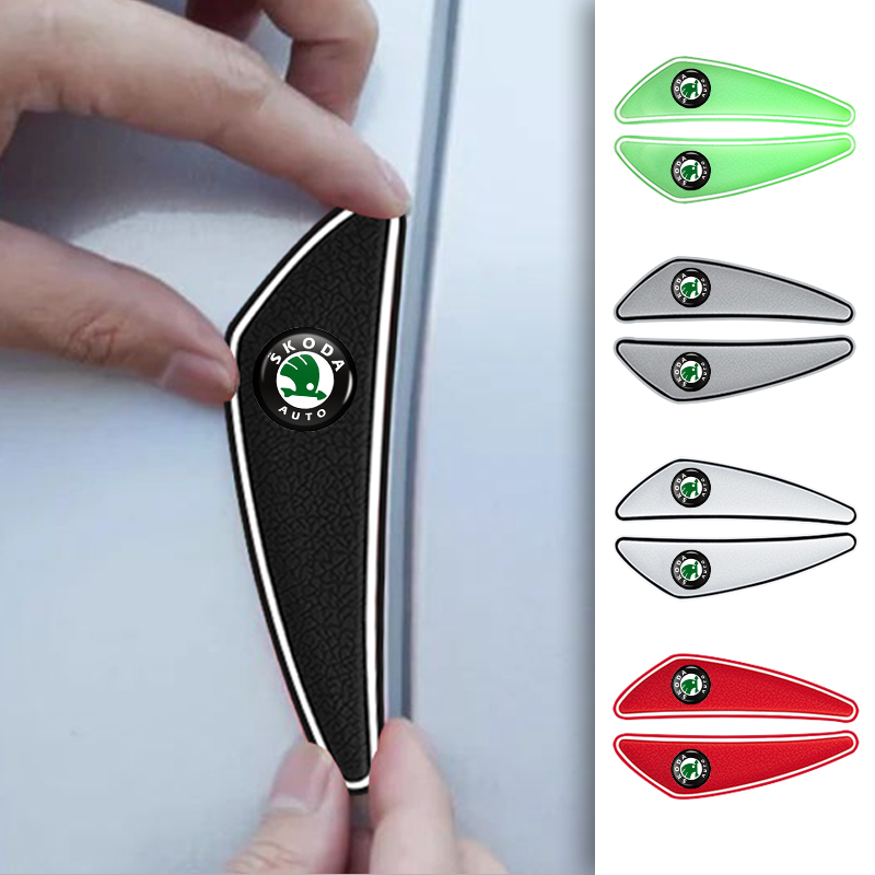 Car Door Edge Guard - シュコダ・オクタヴィア、プロ、コディアック、エルロク、キラック、カミク、エニャック用、4個入り、車用ドアエッジプロテクター、保護ステッカー、アクセサリー。