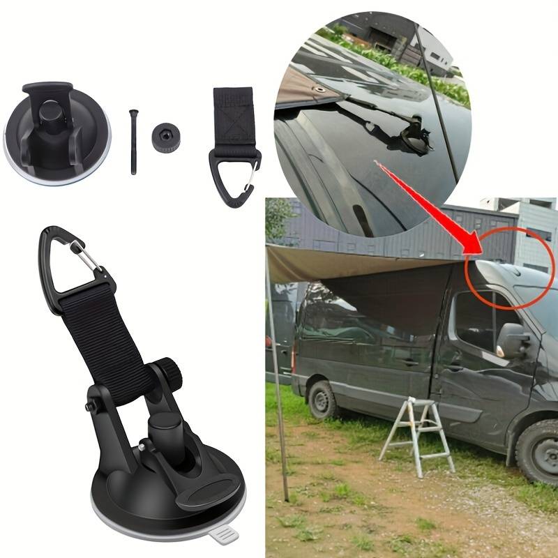 Car Accessories Inside - 4個入り モーターホーム 車用吸盤アンカー 固定フック タイダウン ユニバーサル