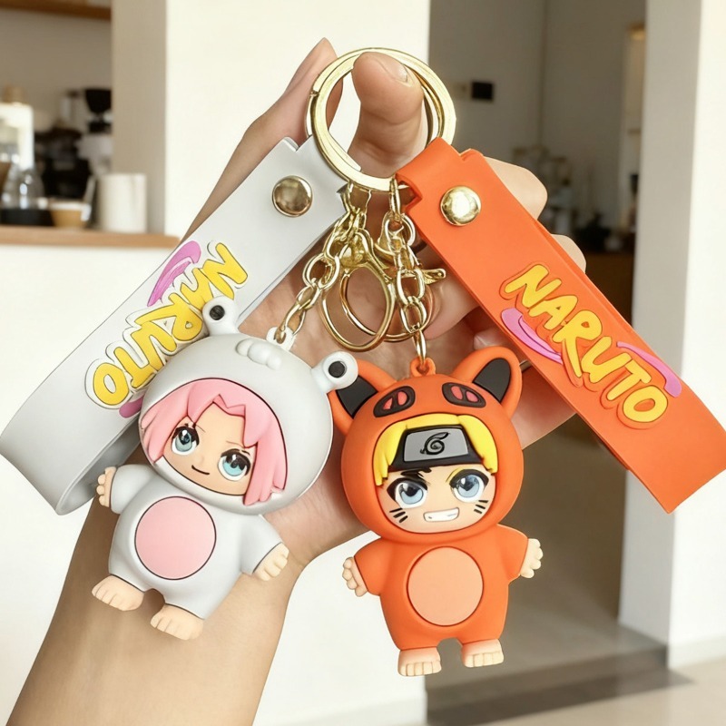 Car Accessories Japanese - 新作アニメ「ナルト」Qバージョンキーホルダー、アニメキャラクターのカカシとナルトのぬいぐるみ、バックパック用飾り、車のキーペンダント、おもちゃギフト