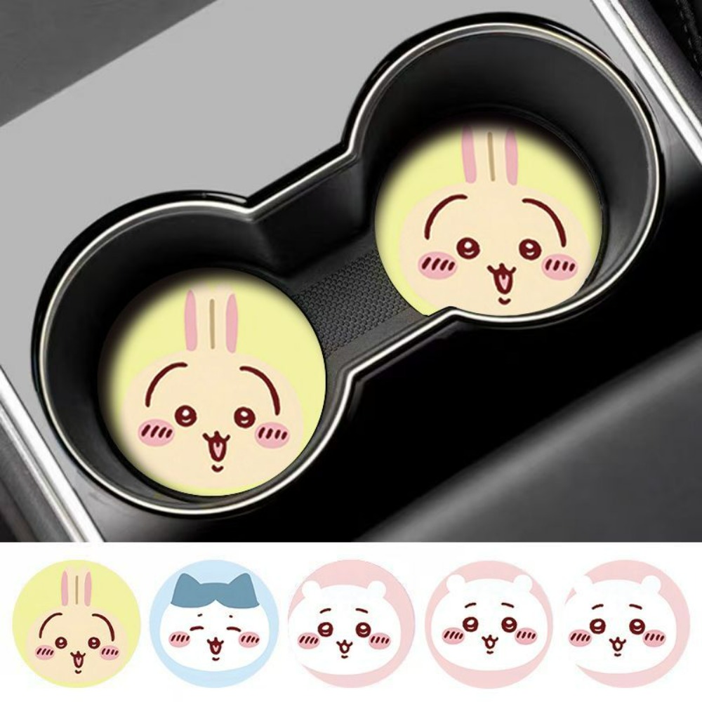 2個入り ちいかわ 車用滑り止めカップマット 可愛い漫画風車 - Car Accessories Japanese のレビューと価格