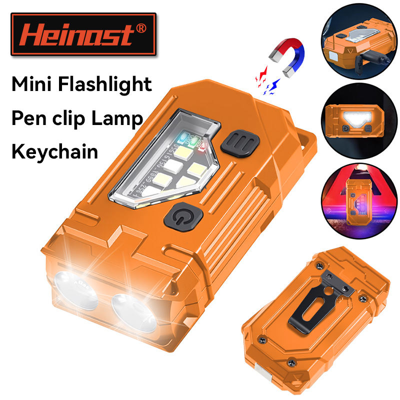 ミニキーホルダー EDC 懐中電灯充電式磁気トーチ超高輝度ポ - Led Headlight Bulbs のレビューと価格
