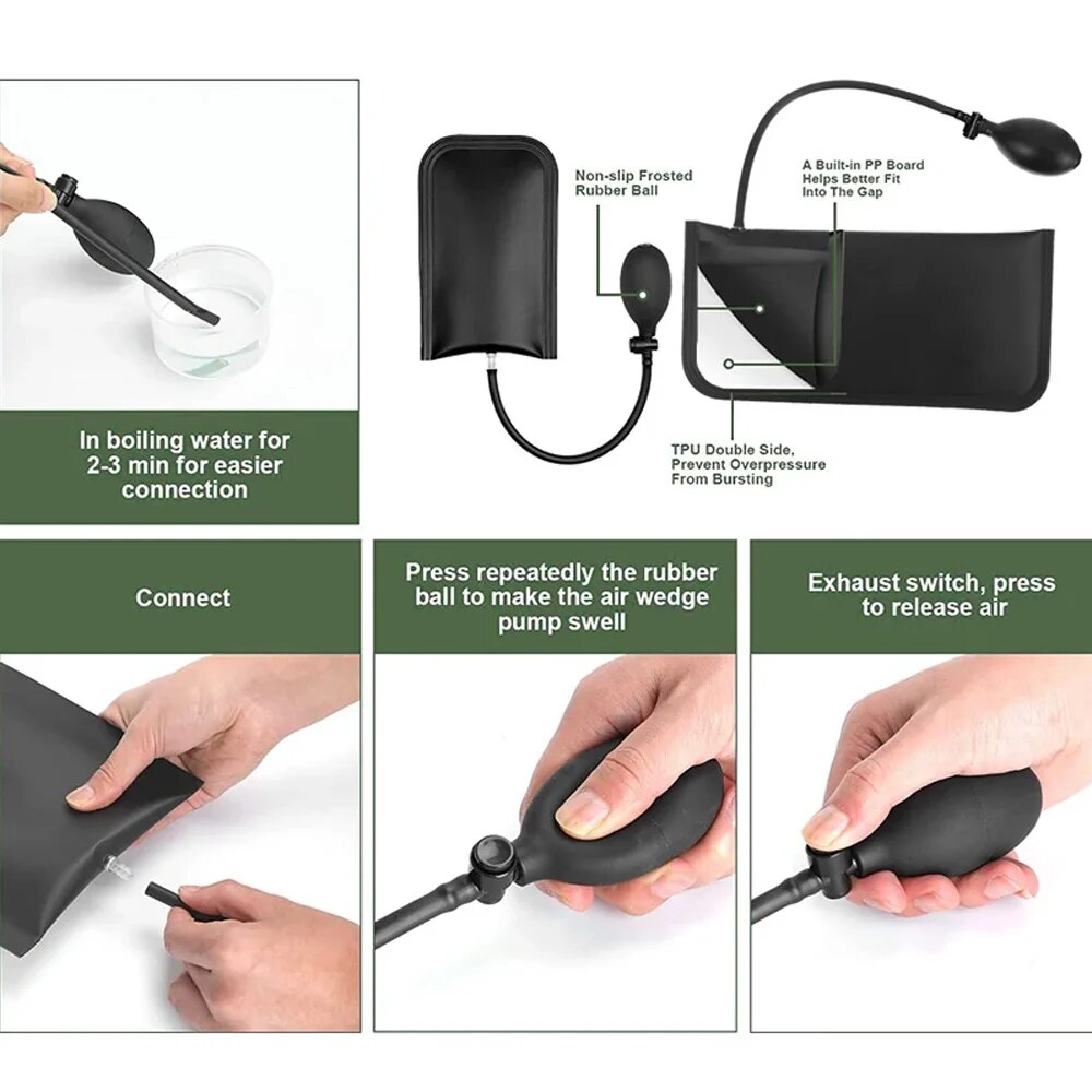 車用ウェッジポンプ、厚型ドア修理エアクッション、緊急解錠ツー - Car Emergency Tool Kit のレビューと価格
