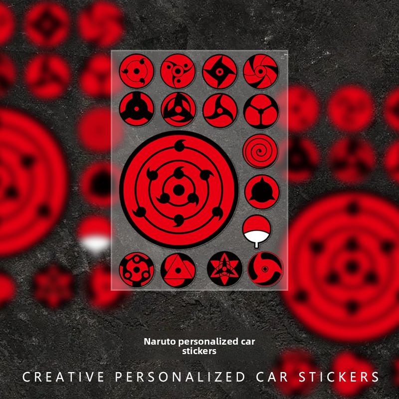 写輪眼ダイカットステッカーセット 防水ビニールデカール ヘル - Car Accessories Japanese のレビューと価格