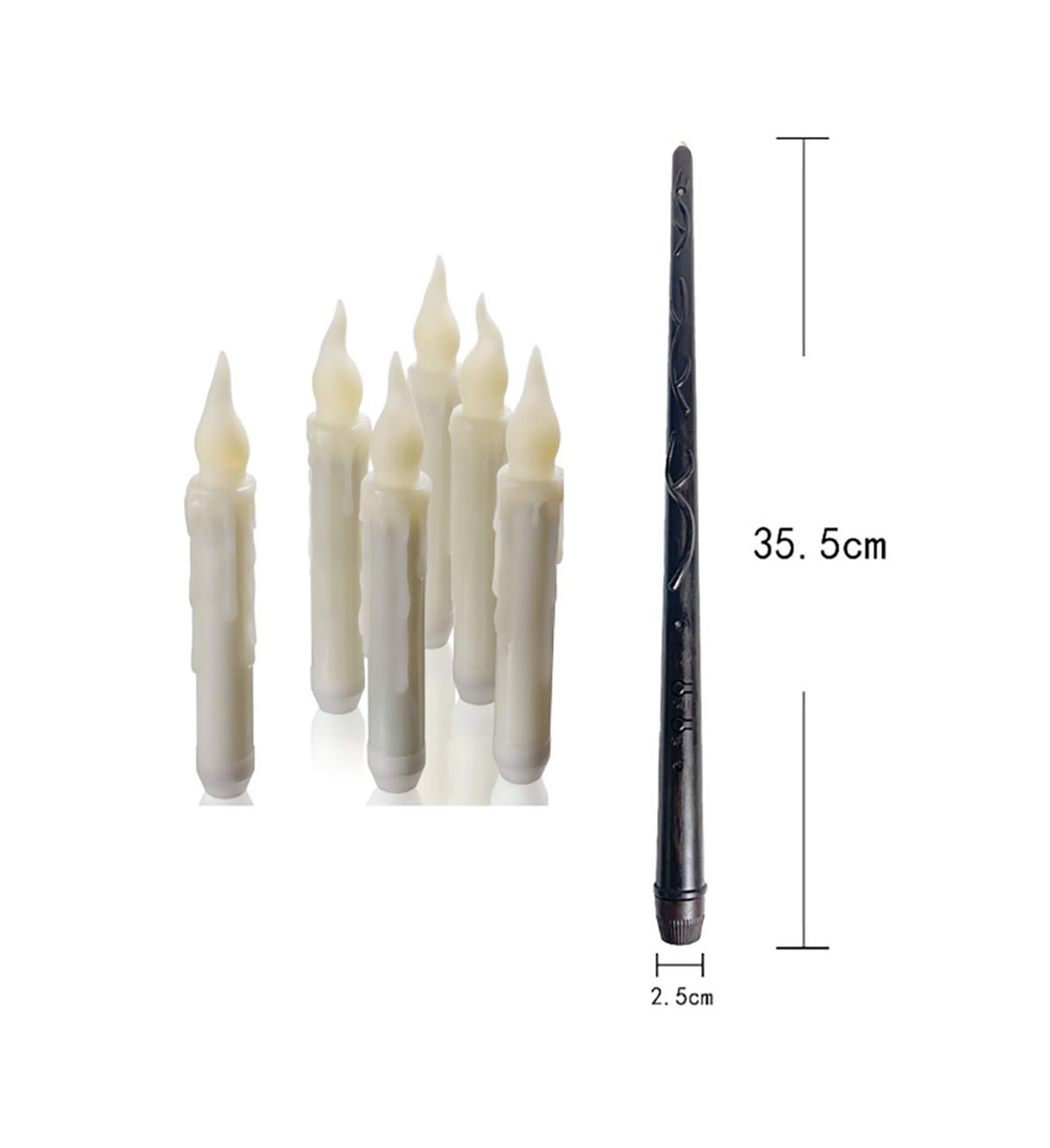 魔法の杖リモコン付き、電池式LED温白色3Dウィックライトウ - Led Headlight Bulbs のレビューと価格