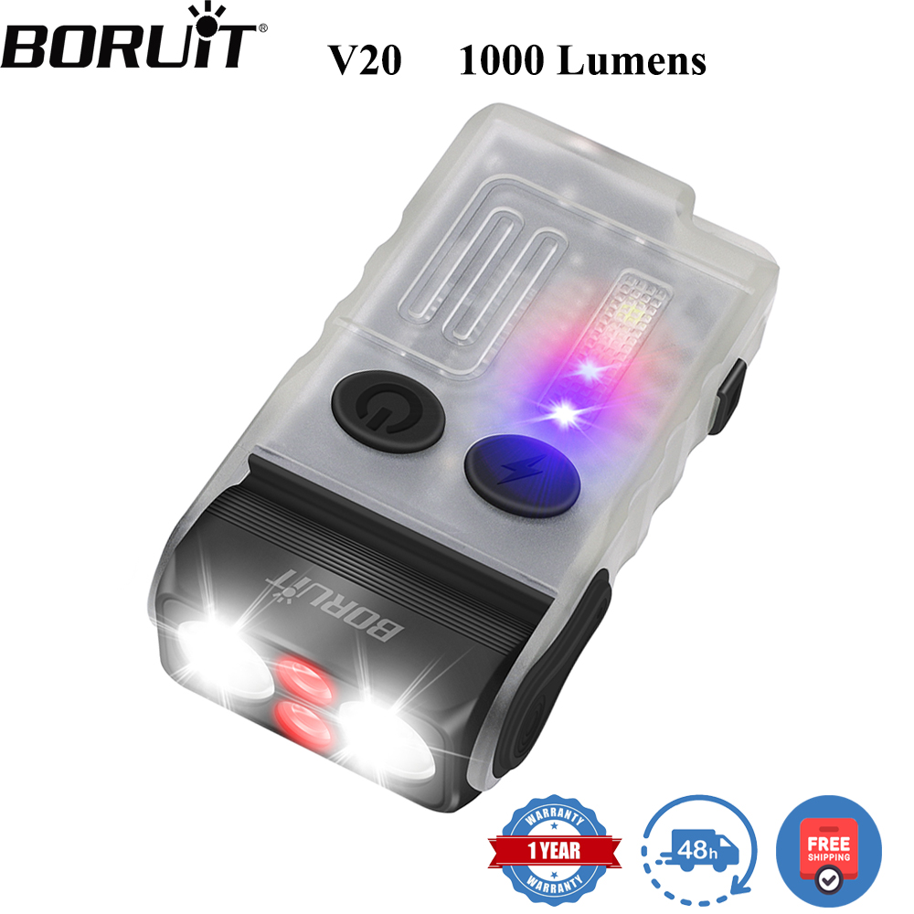 BORUiT V20 蛍光ブザー EDC LEDキーチェーン - Led Headlight Bulbs のレビューと価格