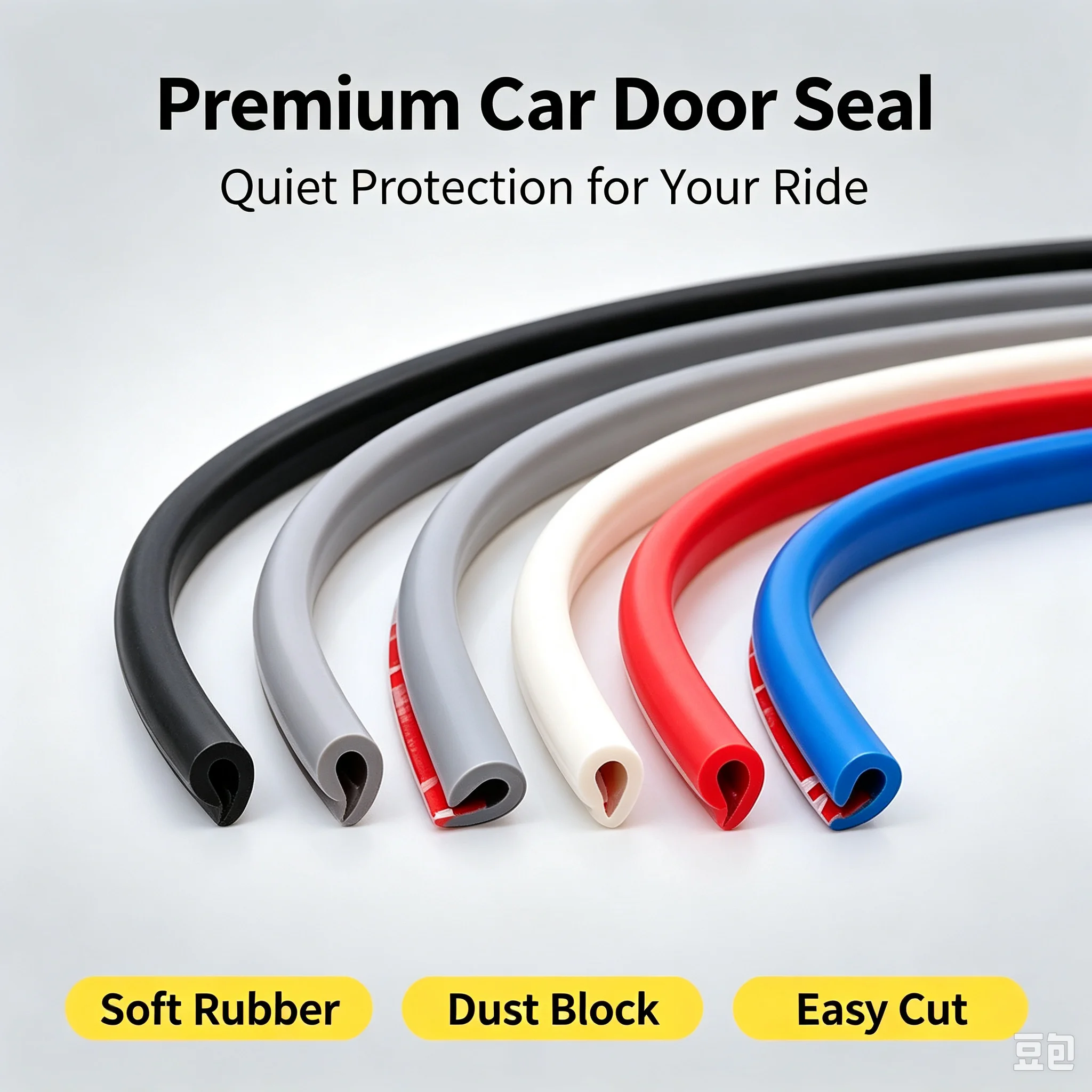 ゴム製車ドアエッジガード ユニバーサルスタイリングモールディ - Car Door Edge Guard のレビューと価格