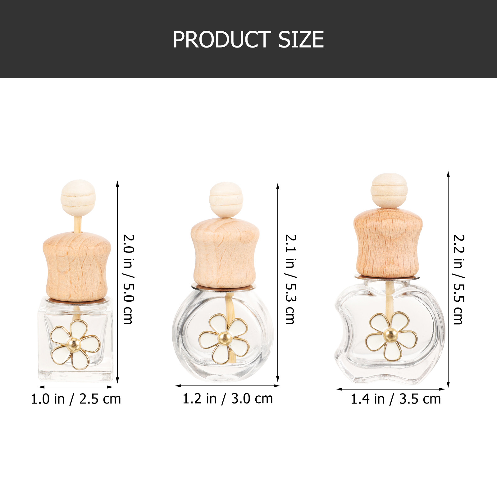 3個入り、繊細なデザインの車用アロマディフューザーボトル。透 - Car Fragrance Diffuser のレビューと価格
