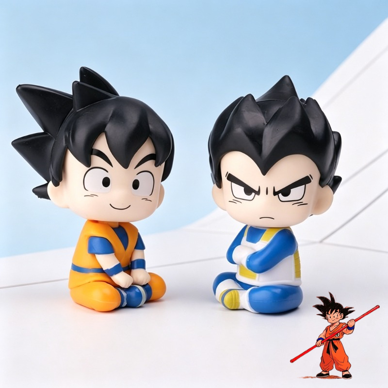 ドラゴンボールちび孫悟空ベジータ漫画かわいい座り姿フィギュア - Car Accessories Japan のレビューと価格