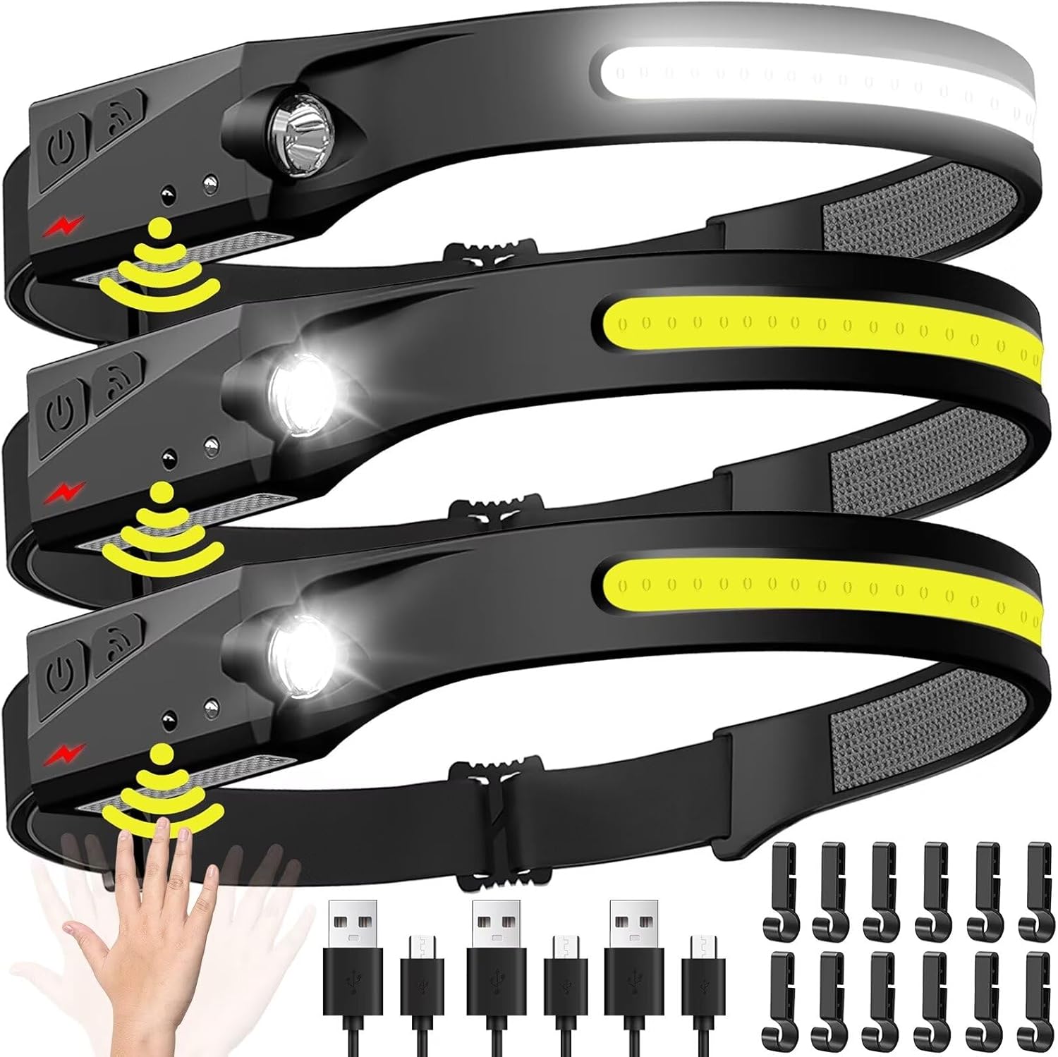 センサーヘッドランプ LED ヘッド懐中電灯 充電式ヘッドラ - Led Headlight Bulbs のレビューと価格