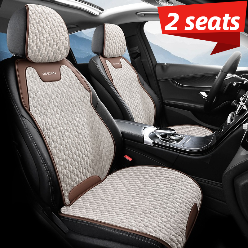 フロント2席用、夏に欠かせない、快適で通気性のあるリネン製カ - Car Accessories You Must Have のレビューと価格