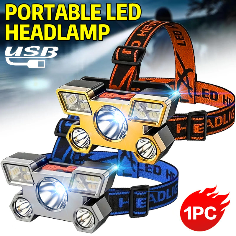 5 LED 懐中電灯 充電式 リチウム電池内蔵 強力ヘッドラ - Led Headlight Bulbs のレビューと価格