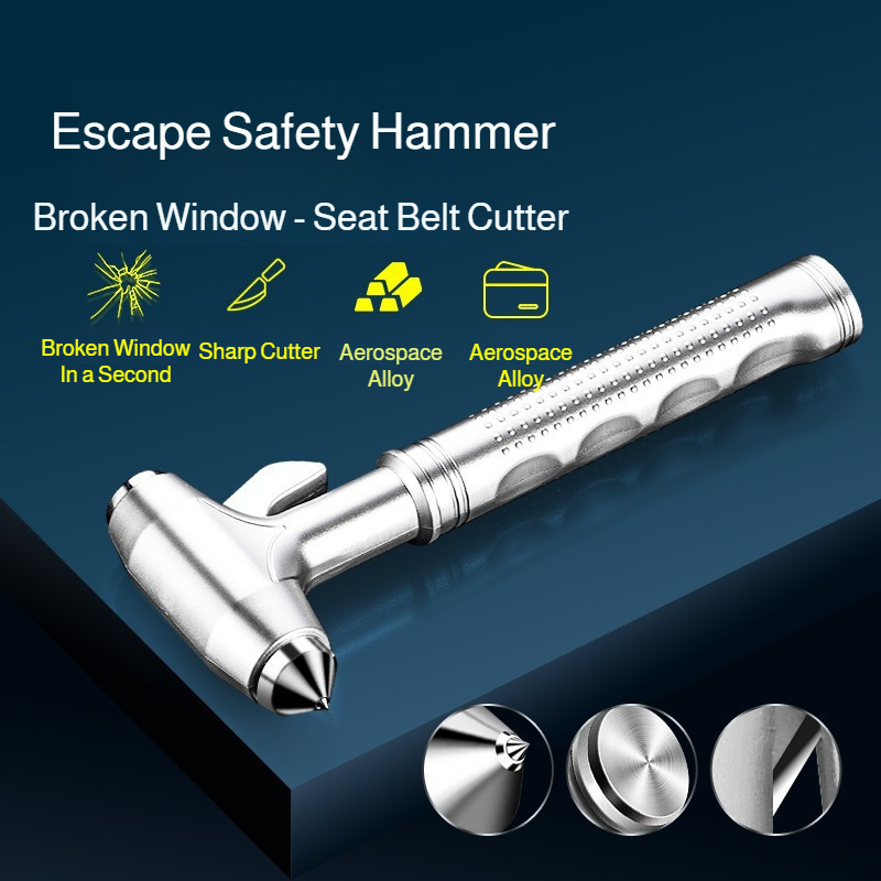シートベルトカッター付きの車用安全ハンマー。緊急脱出用ハンマ - Car Emergency Tool Kit のレビューと価格