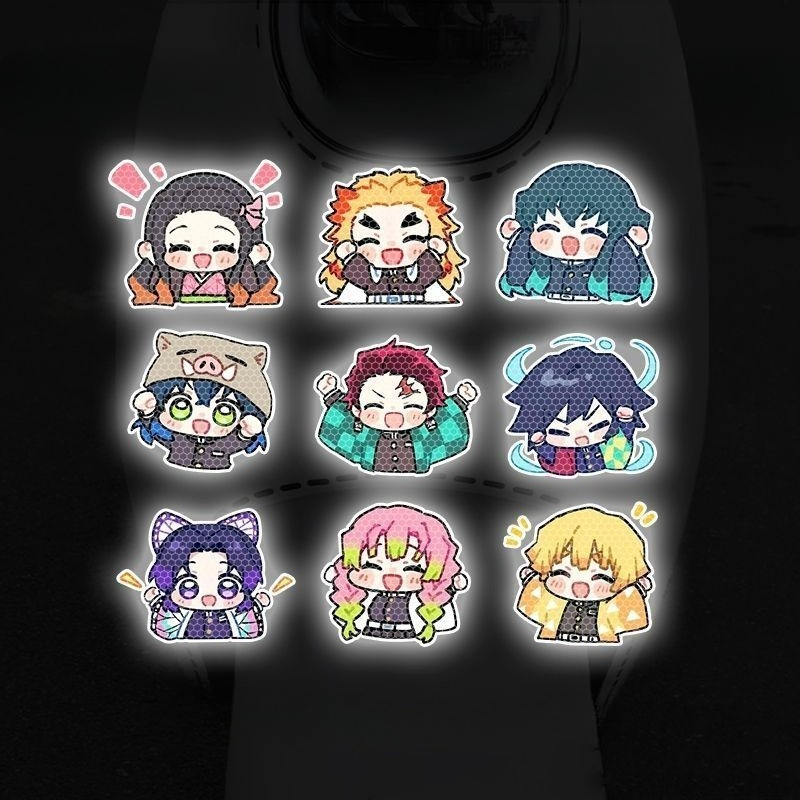 鬼滅の刃のキャラクター風車用反射ステッカー、電動車両ヘルメッ - Car Accessories Japan のレビューと価格