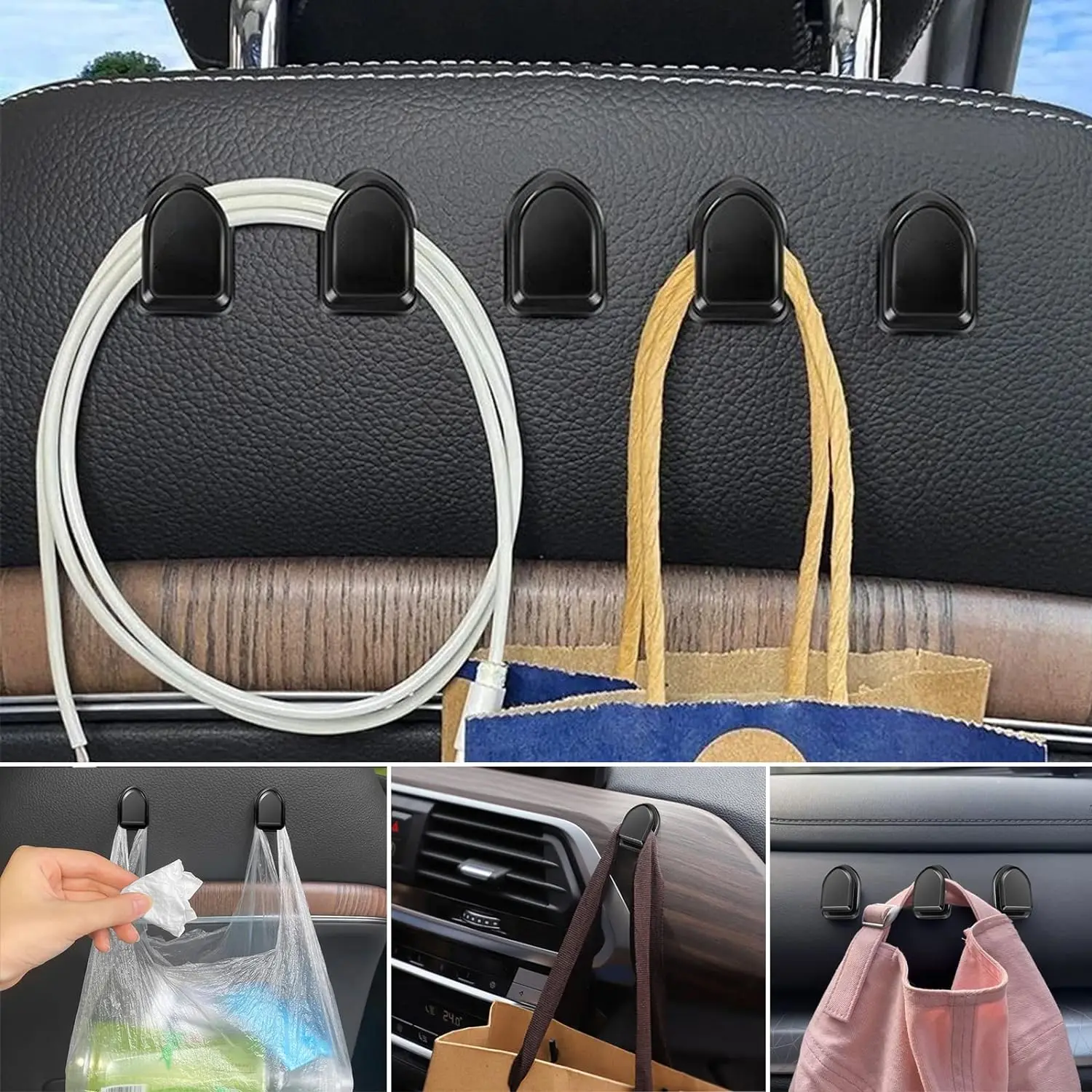 ミニカーフック 車内収納ホルダー USBケーブル ヘッドホン - Car Accessories Inside のレビューと価格