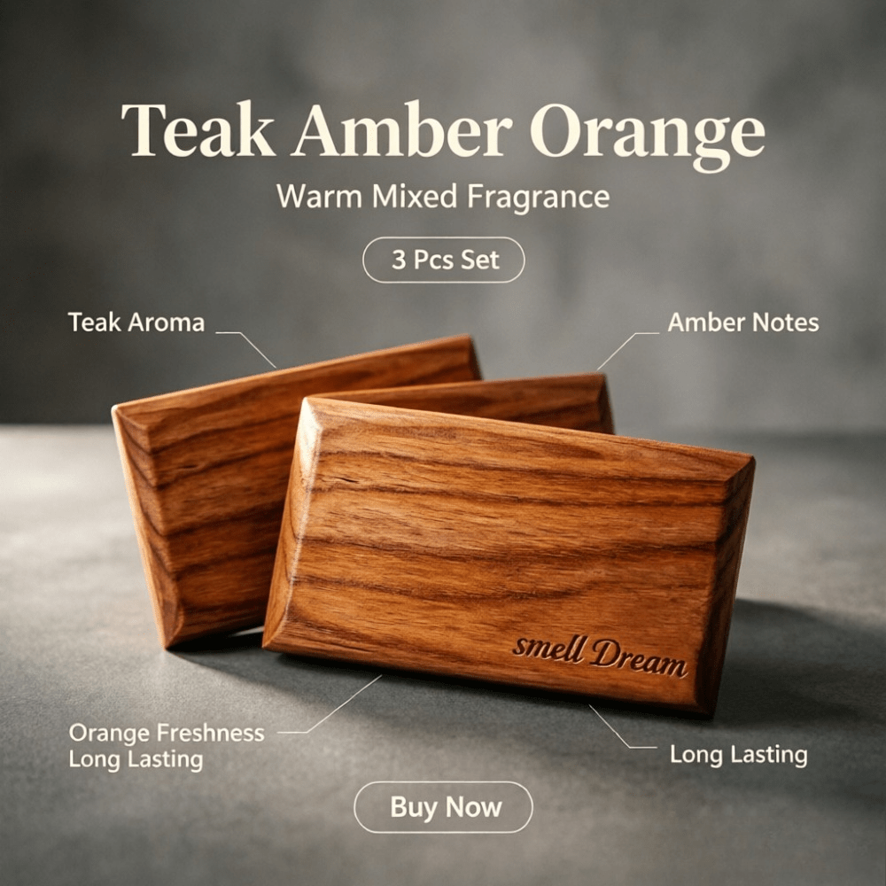車用芳香剤 チーク・アンバー・オレンジウッドの香り ブロック - Car Fragrance Diffuser のレビューと価格